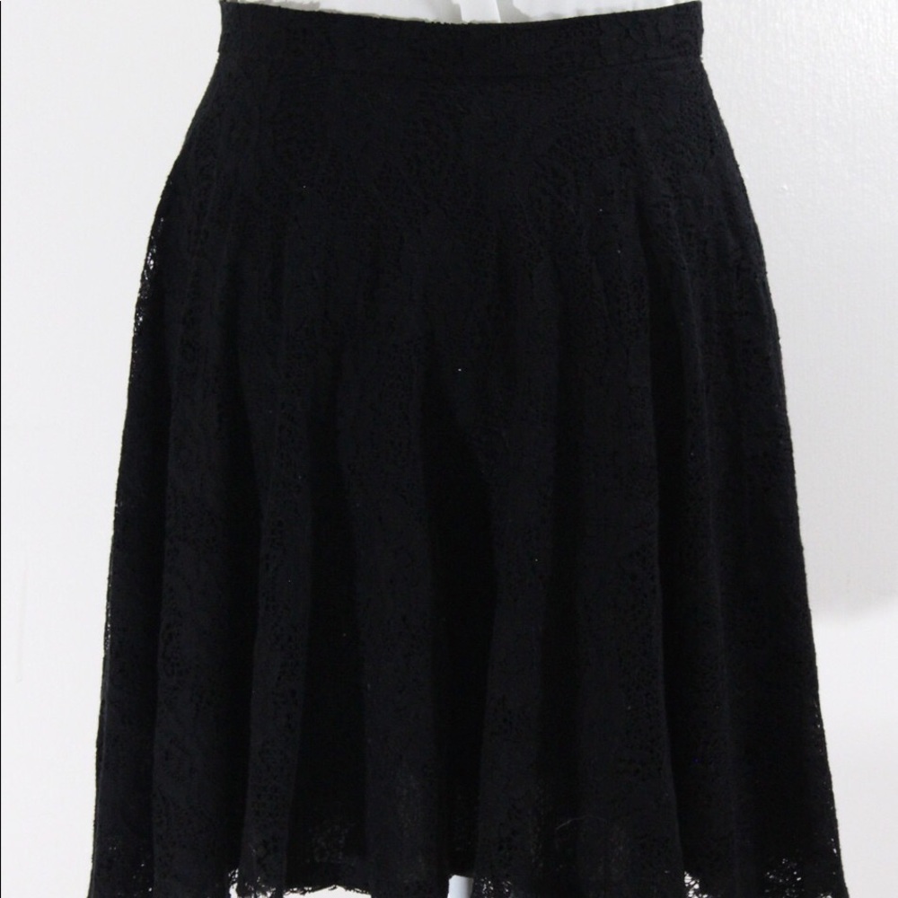 WAYF Black Lace Skirt with attached Black Slip